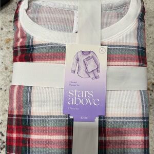 Stars Above Red and Green Plaid Pajama Set